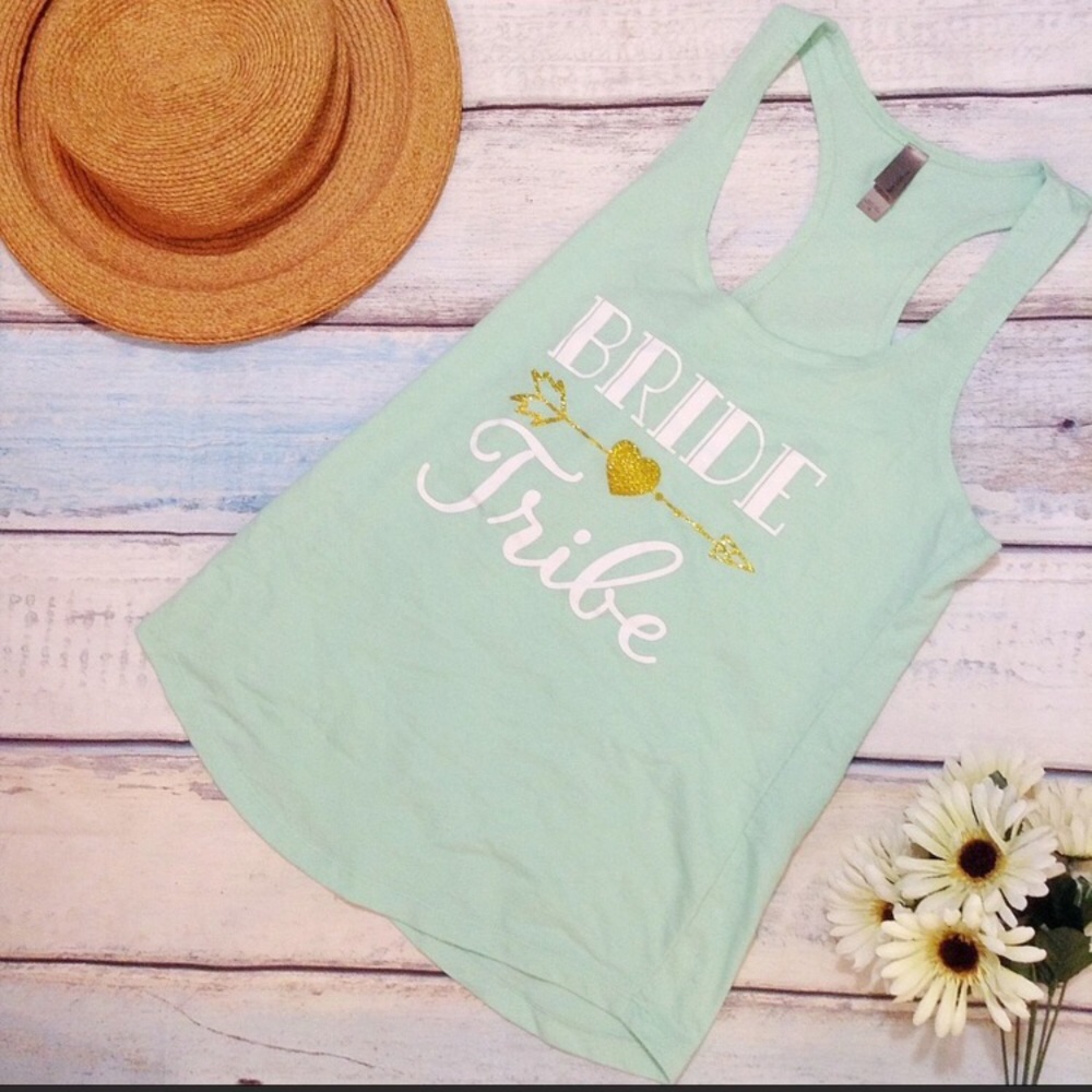 🌟5 for $25🌟 Mint Bride Tribe Brides Maid Tank